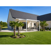 Pergola toile enroulable autoportée 4x4 blanche
