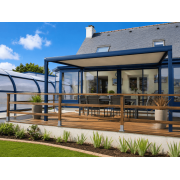  	Pergola toile enroulable autoportée 4x4 armature bleu