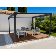 Pergola toile enroulable autoportée terrasse jardin