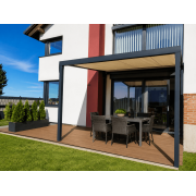 Pergola toile enroulable électrique 4x4 gris anthracite