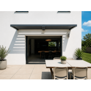  	Brise Soleil Bioclimatique Horizontal Suspendu 4m Lames Orientables Manuelles