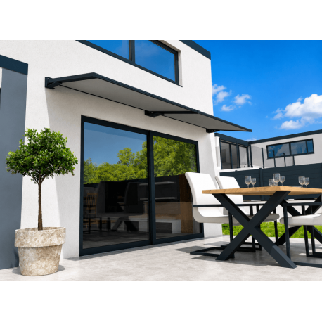 Marquise Auvent Suspendu Baie Vitrée Gris Anthracite 7016 