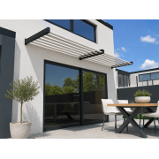 	Brise Soleil Horizontal Gris Anthracite 7016 Lames Fixes Blanc 9010