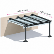 Pergola toile rétractable 6x6