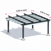 Pergola toile rétractable manuelle 6x6