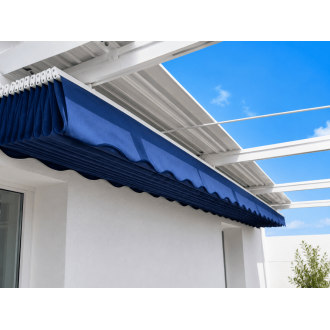 Pergola toile rétractable manuelle entre 2 murs