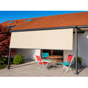 Lambrequin enroulable occultant store banne sur pieds