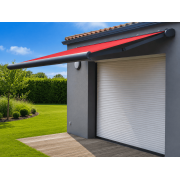Store Banne Solaire Rouge Inclinaison Réglable
