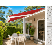 Store banne rouge sur mobilhome