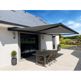 Store banne 5x3.5m gris anthracite 7016