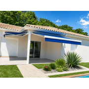  	Stores bannes manuels 2.9m & 3.4m en toile bleu