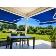 Stores bannes manuels en toile bleu 