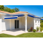 x2 Stores bannes manuels en toile bleu 