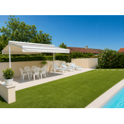 Store terrasse double pente bord piscine