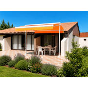  	Store double pente toile acrylique orange