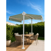 Store Double Pente 265 4m Blanc Toile Noir