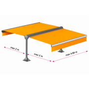 Store double pente solaire dimensions max 4.8x4m
