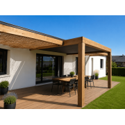 Store de toit intégré sur pergola bois