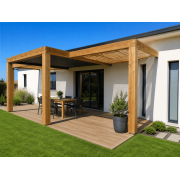 Pergola bois avec store motorisé