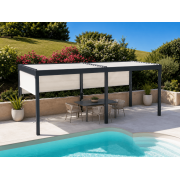 Store vertical pergola bioclimatique toile micro perforée m 005 white