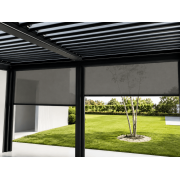 Stores ZIP en Façade Toile Micro-Perforée sur Pergola Bioclimatique Sur Mesure