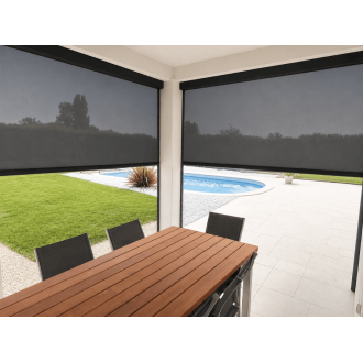 Store ZIP Coffre 105 Micro-Perforé sur Pergola Bioclimatique Sur Mesure