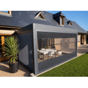 Store ZIP Electrique Coffre 120 Toile Cristal Transparent + Micro-Perforée Dickson
