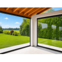 Store Screen ZIP Coffre 105 Cristal Stabilisé Transparent Intégral Électrique Somfy pour Pergola & Véranda Sur Mesure