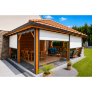Rideau ZIP Extérieur Pergola Bois