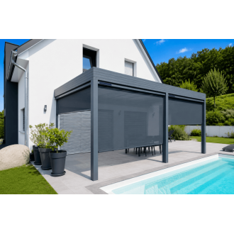 Rideau ZIP Solaire Extérieur Pergola