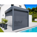 Store Screen ZIP Solaire Coffre 105 Micro-Perforé PVC Dickson Moteur Dooya Extérieur pour Pergola & Véranda Sur Mesure