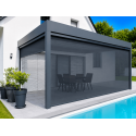 Store Screen ZIP Solaire Coffre 120 Micro-Perforé PVC Dickson Moteur Dooya Extérieur pour Pergola & Véranda Sur Mesure