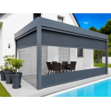 Store Screen ZIP Coffre 120 Cristal Stabilisé Transparent + Micro-Perforé Dickson Électrique Somfy Sur Mesure