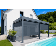 Stores Screen ZIP Solaire Gris Anthracite pour Pergola
