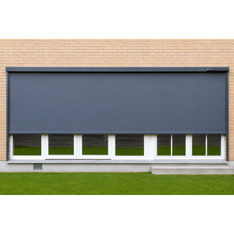 Rideau ZIP Extérieur Solaire Gris Anthracite sur Porte-Fenêtre