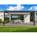 Pergola Aluminium Toit Plat Panneaux Sandwich Isolant 62mm OBX Adossée Sur Mesure