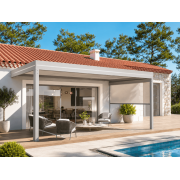 Pergola Toit Plat Panneaux Sandwich 62mm Adossée 6x5m