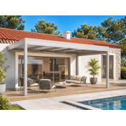 Pergola Toit Plat Panneaux Sandwich 16mm Adossée 6x4m