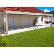 Pergola Aluminium Toit Plat Panneaux Sandwich 16mm Adossée 11x5m