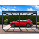 Carport Aluminium Toit Plat en Verre Feuilleté (Transparent ou Opale) OBX Autoporté Sur Mesure