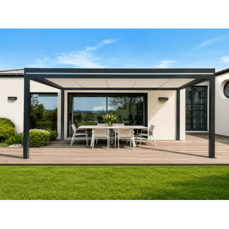 	Pergola Toit Plat Panneaux Sandwich 62mm Autoportée 6x4m	