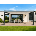 Pergola Aluminium Toit Plat Panneaux Sandwich Isolant 62mm OBX Autoportée Sur Mesure