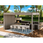 Pergola Toit Plat Panneaux Sandwich 16mm Autoportée 6x4m