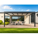 Pergola Aluminium Toit Plat Panneaux Sandwich Isolant 16mm (Avec ou Sans Puits de Lumière) OBX Autoportée Sur Mesure