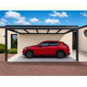 Carport Aluminium Toit Plat Panneaux Sandwich Isolant 16mm (Avec ou Sans Puits de Lumière) OBX Adossé Sur Mesure