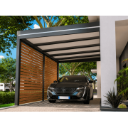 arport Alu Toit Plat Panneaux Sandwich 16mm Adossé avec Claustras Lames Horizontales