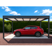 Carport Aluminium Toit Plat Panneaux Sandwich 16mm Autoporté 6x4m
