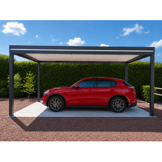 	Carport Aluminium Toit Plat Panneaux Sandwich 62mm Autoporté 6x5m