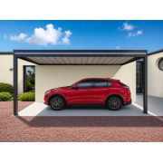 Carport Aluminium Toit Plat Bac Acier Adossé 5x2.7m