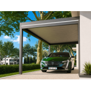 Carport Aluminium Toit Plat Bac Acier Adossé 5.8x4m